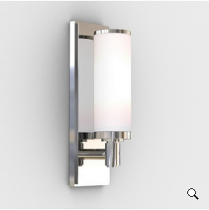 Astro Lighting Verona Bathroom Wall Light Chrome Finish With White Frosted Glass Diffuser