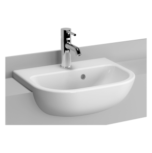 Vitra S20 450 x 355 With 1 Tap Hole Semi-Recessed Basin  - White