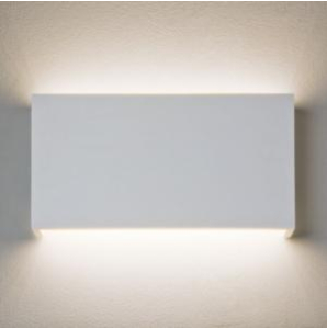 Astro Lighting Rio LED Rectangular Horizontal Dimmable White Wall Light Plaster Finish