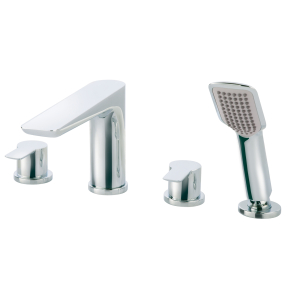 Just Taps Amore Chrome 4 Hole Deck Mounted Bath Shower Mixer 
