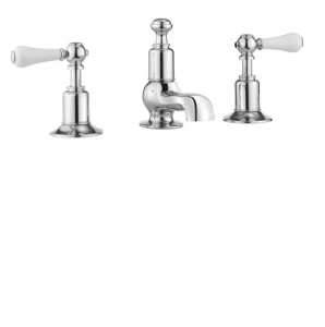 Crosswater Belgravia Lever 3 Tap Hole Chrome Basin Mixer With Pop Up Waste