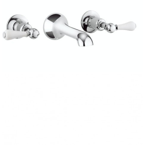 Crosswater Belgravia Lever 3 Tap Hole Wall Mounted Basin Mixer Chrome