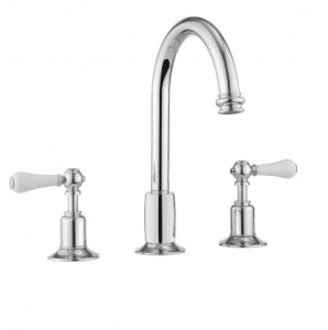 Crosswater Belgravia Lever 3 Tap Hole Tall Spout Basin Mixer With Pop Up Waste Chrome