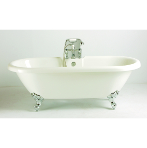 Heritage Oban Double ended Roll Top Bath 2 Tap Hole 1760mm x 760mm - White