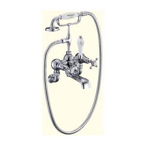 Burlington Claremont Wall Mounted Bath Shower Mixer With Hose & Handset