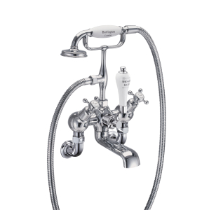 Burlington Claremont Wall Mounted Angled Bath Bath Shower Mixer With Hose & Handset 