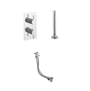 Just Taps Florentine Round Thermostatic Shower Valve with Extractable Hand Shower And Bath Filler
