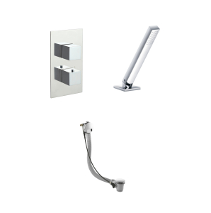 Just Taps Athena Square Thermostatic Shower Valve with Extractable Hand Shower And Bath Filler