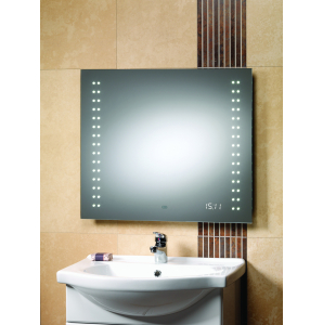 Qualitex Supplies 600 x 700 Mirror With Lights & LED Clock 
