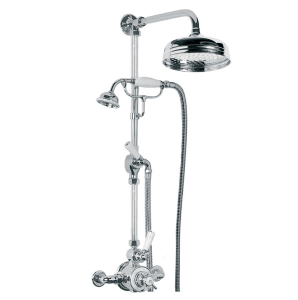 Lefroy Brooks Godolphin Exposed Thermostatic Shower Mixer Valve With Handset & 200mm Shower Rose - GD8704CP Chrome