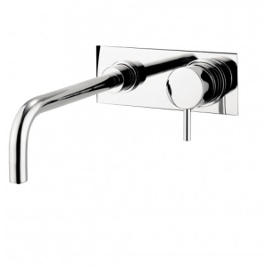 Crosswater Kai Lever Chrome Wall Mounted Basin Mixer With Plate