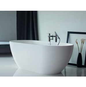 MPRO Petite Freestanding Bath Natural Stone - Gloss White