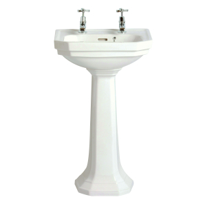 Heritage Granley Deco 485 x 387 Cloakroom Basin With 2 Tap Holes