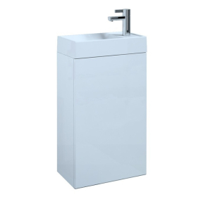 Saneux QUADRO Wall Mounted Cabinet 1 Door Gloss White Including Basin