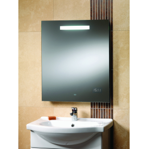 Qualitex Supplies 700 x 600 Mirror With Light & LED Clock