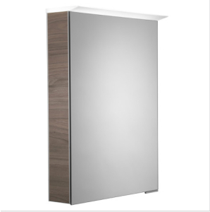 Roper Rhodes Virtue 705 x 505mm Single Door Mirror Cabinet With Light & Shaver Socket - Dark Elm Inserts