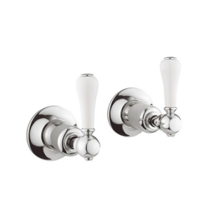 Crosswater Belgravia Lever Wall Mounted Stop Valves Chrome