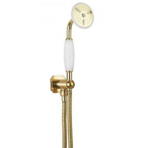  Crosswater Belgravia shower handset, wall outlet and hose - Unlacquerd Brass