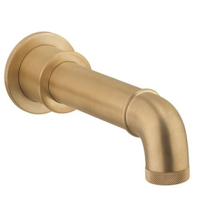 Crosswater MPRO Industrial Wall Mounted Bath Spout Only Un-lacquered Brushed Brass