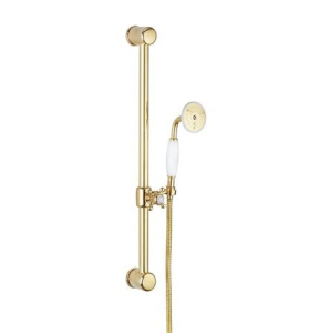 Crosswater Belgravia 600mm Traditional Shower Slide Rail Handset & Hose Un-Lacquered Brass