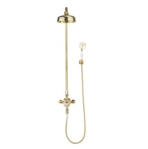 Crosswater Belgravia thermostatic shower valve Unlacquered Brass