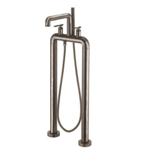 Crosswater UNION Free Standing Bath Shower Mixer With Levers Brushed Black Chrome