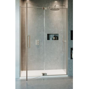 Optix 10 Pivot with Inline Panel 1000mm - Brushed Stainless Steel 