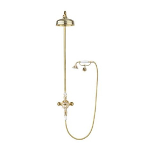 Crosswater Belgravia Thermostatic Shower Valve 8" Head And Cradle Brushed Brass