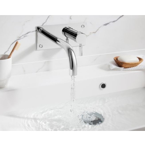 Crosswater Design Chrome Wall Mounted Basin Mixer With Plate