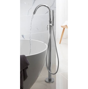 Crosswater Design Chrome Floor Standing Bath Shower Mixer with Kit 