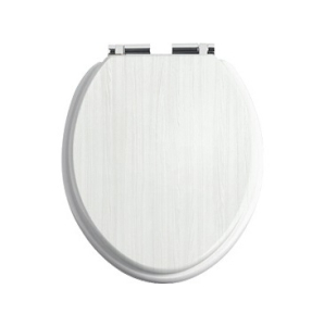 Heritage White Ash Soft Close Seat With Chrome Fittings