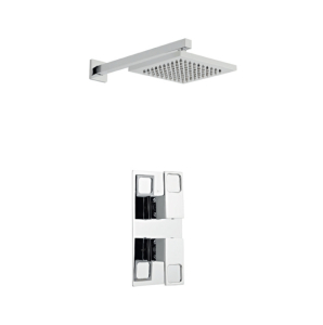 SW6 Kourt Thermostatic Concealed Shower with Fixed Overhead Drencher Option 2