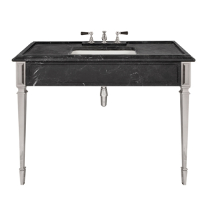 Lefroy Brooks Mackintosh 1200 x 590 Single Black Marquina Marble Console With Silver Nickel
