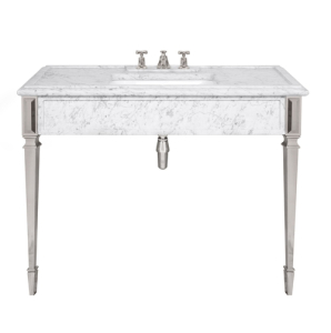 Lefroy Brooks Mackintosh 1200 x 590 Single Carrara Marble Console With Silver Nickel