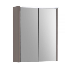 Essentials Suburb 500mm Two Door Mirror Cabinet with Light and Shaver Socket in Matt Ash