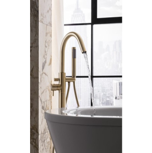 Crosswater MPRO Free Standing Bath Shower Mixer With Handset Brushed Brass