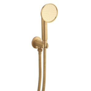 Crosswater MPRO Industrial Wall Outlet With Hose, Handset & Bracket Unlacquered Brushed Brass