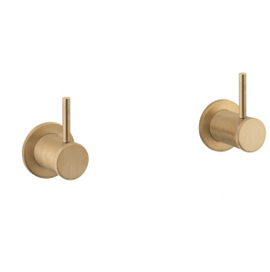 Crosswater MPRO Industrial Wall Mounted Stop Valves Unlacquered Brushed Brass