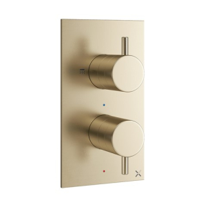 Crosswater MPRO Recessed Thermostatic Shower Valve With 2 Way Diverter (2 Outlet) Brushed Brass