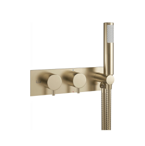 Crosswater MPRO Recessed Thermostatic Shower Valve With Handset (2 Outlet) Brushed Brass