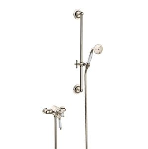 Dawlish Exposed Thermostatic Dual Control Shower Valve with Premium Flexible Riser Kit Vintage Gold