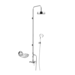 Gracechurch Exposed Thermostatic Dual Control Shower Valve with Deluxe Fixed Riser Kit and Diverter to Handset Chrome