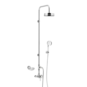 Gracechurch Exposed Shower with Mother of Pearl Handles Deluxe Fixed Riser Kit & Diverter to Handset Chrome