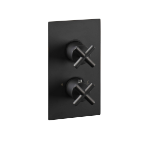 Just Taps Plus Solex Crosshead Recessed Thermostatic Shower Valve (1 Outlet) Matt Black