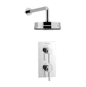 Heritage Somersby Recessed Thermostatic Valve With Wall Fixed Head Kit - Chrome