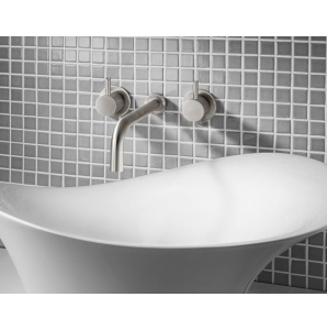 MPRO Wall Mounted Basin Mixer Brushed Stainless Steel