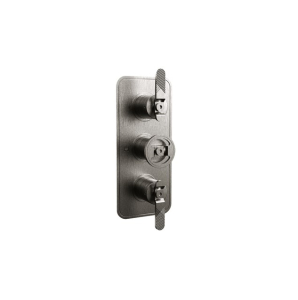 Crosswater UNION Recessed Portrait Shower Valve With Levers Brushed Black Chrome ( 2 Outlet )
