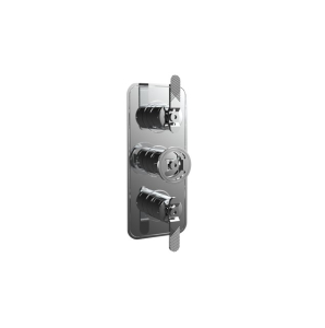 Crosswater UNION Recessed Portrait Shower Valve With Levers Chrome ( 2 Outlet ) - Trim Set Only 