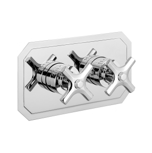 Crosswater Waldorf Dual Outlet Chrome Cross Head Trim Set Only (2 Outlet)